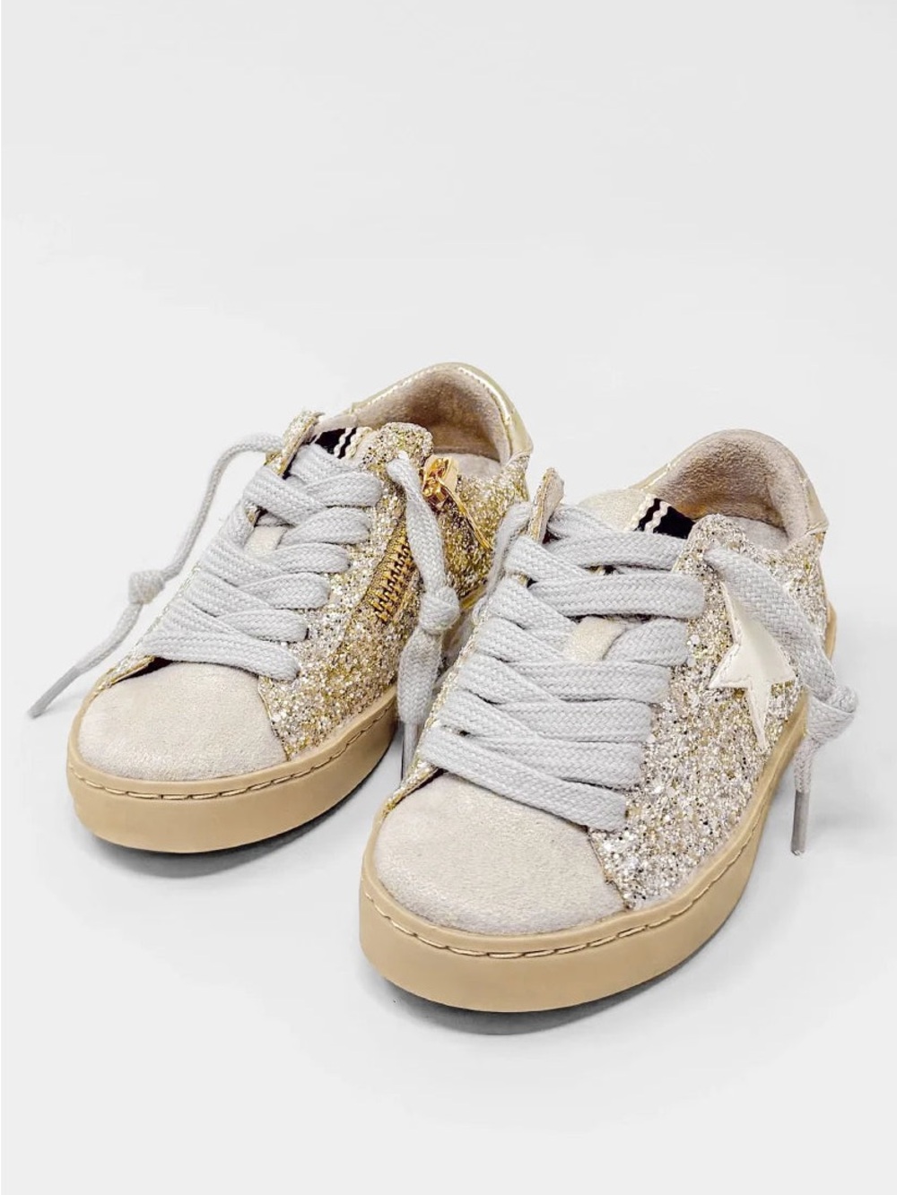 ShuShop | Paula Mini - Golden Glitter Star Sneakers